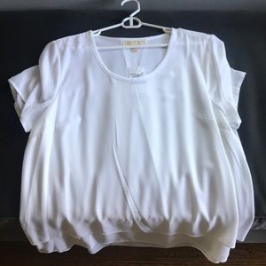 COPY - Michael Kors short sleeve layered white top